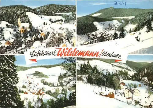 Wildemann Teilansichten Hoehenluftkurort im Winter Kat. Wildemann Harz