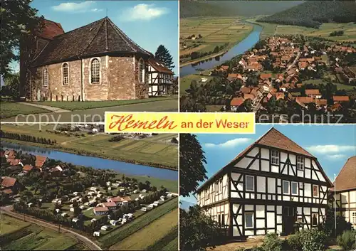 Hemeln Fliegeraufnahme Weserblick Fachwerkhaus Kirche Oberweserbergland Kat. Hann. Muenden