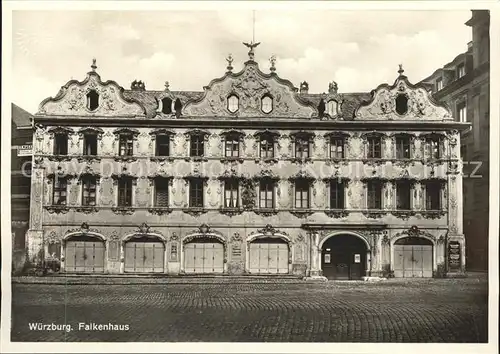 Wuerzburg Falkenhaus historisches Gebaeude Rokoko Fassade Kat. Wuerzburg