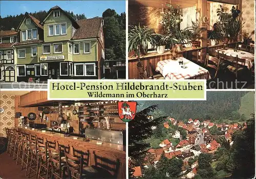 Wildemann Hotel Pension Hildebrandt Stuben Theke Restaurant Hoehenluftkurort Kat. Wildemann Harz