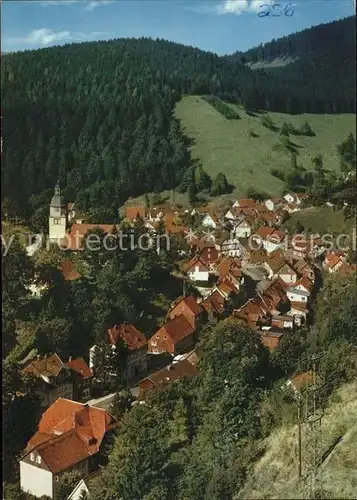 Wildemann Ortsansicht mit Kirche Hoehenluftkurort Kat. Wildemann Harz