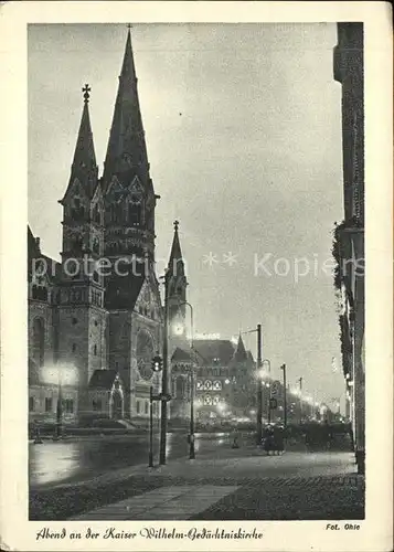 Berlin Abend an der Kaiser Wilhelm Gedaechtniskirche Kat. Berlin