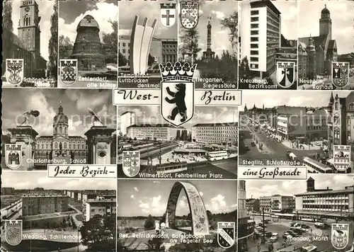 Berlin Die Bezirke der Stadt West Berlin Wappen Kat. Berlin