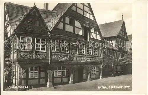 Schwalenberg Rathaus historisches Gebaeude Fachwerkhaus Schnitzereien 16. Jahrhundert Kat. Schieder Schwalenberg