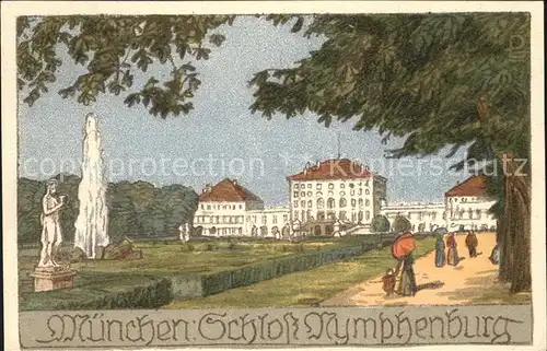 Muenchen Schloss Nymphenburg Kuenstlerkarte Kat. Muenchen