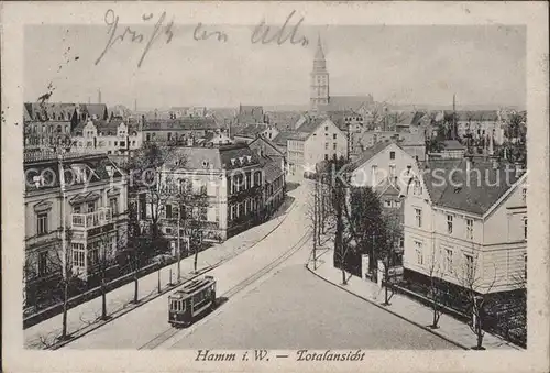 Hamm Westfalen Panorama mit Strassenbahn Kat. Hamm