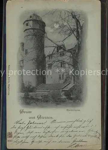 Giessen Lahn Heideturm bei Nacht / Giessen /Giessen LKR