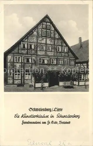 Schwalenberg Kuenstlerklause Fassadenmalerei  Kat. Schieder Schwalenberg