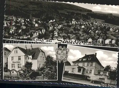 Schieder Panorama Haus Eden Haus Sonne Wappen Kat. Schieder Schwalenberg