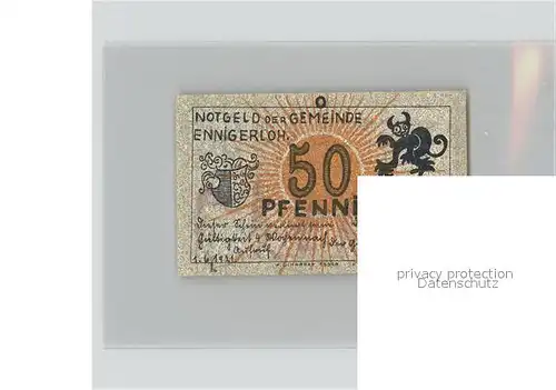 Ennigerloh Notgeld 50 Pfennig Kat. Ennigerloh