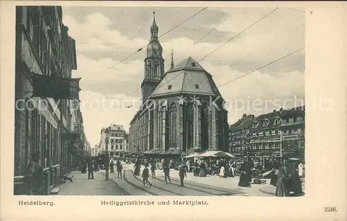 Heidelberg Neckar Heiliggeistkirche Marktplatz / Heidelberg /Heidelberg Stadtkreis