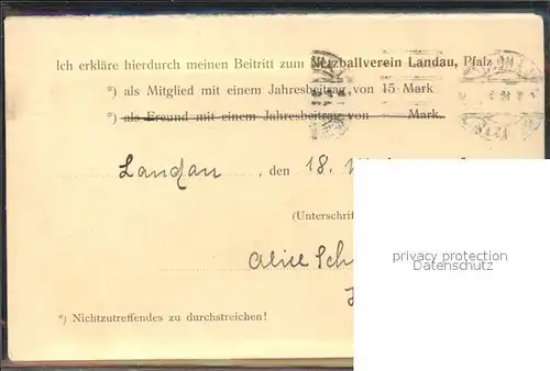 Landau Pfalz Staatsanwalt Heuck Netzballverein / Landau in der Pfalz /Landau Pfalz Stadtkreis