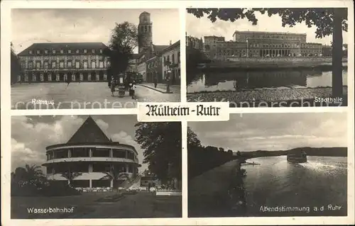 Muelheim Ruhr Rathaus Stadthalle Wasserbahnhof Ruhrpartie Kat. Muelheim an der Ruhr