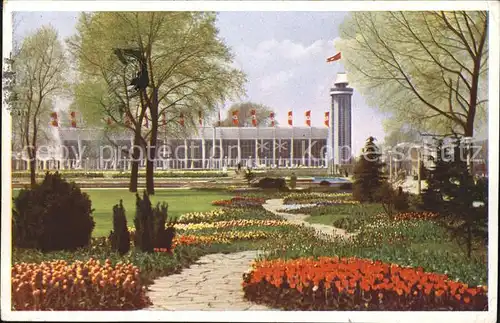 Essen Ruhr Blumenhof mit Hauptgaststaette und Aussichtsturm Kat. Essen