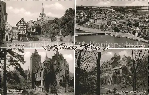 Kettwig Altstadt Gesamtansicht Burg Oefte Schloss Landsberg Kat. Essen