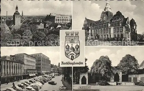 Recklinghausen Westfalen Teilansicht Rathaus Markt Ehrenmal Kat. Recklinghausen