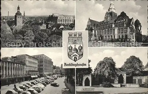 Recklinghausen Westfalen Teilansicht Rathaus Markt Ehrenmal / Recklinghausen /Recklinghausen LKR