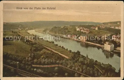 Werden Ruhr Blick von der Platte ins Ruhrtal / Essen /Essen Stadtkreis