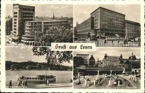Essen Ruhr Deutschlandhaus Hauptpost Baldeneysee Faehrschiff Freiheit Kat. Essen