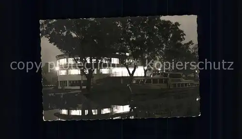 Muelheim Ruhr Wasserbahnhof beleuchtet Schiff Kat. Muelheim an der Ruhr