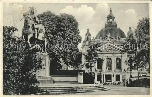 Frankfurt Main Schauspielhaus mit Bismarckdenkmal Kat. Frankfurt am Main