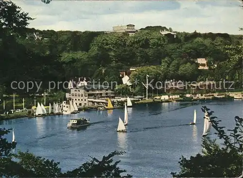 Essen Ruhr Segelschiffe Baldeneysee mit Blick auf Villa Huegel Kat. Essen