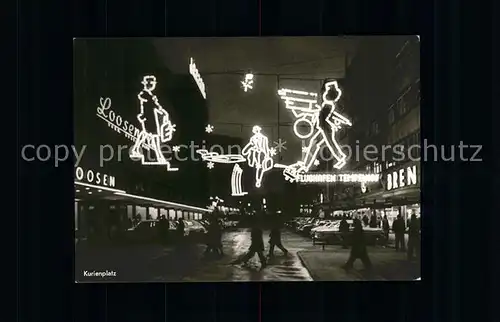 Essen Ruhr Kurienplatz bei Nacht Kat. Essen