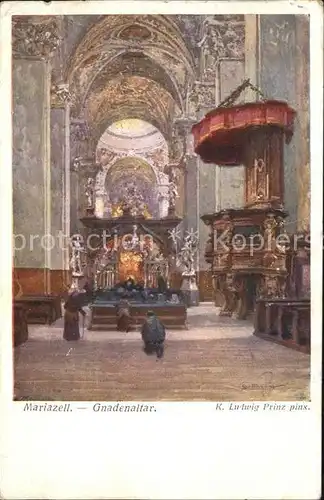 Mariazell Steiermark Basilika Gnadenaltar Kanzel Kuenstlerkarte Kat. Mariazell