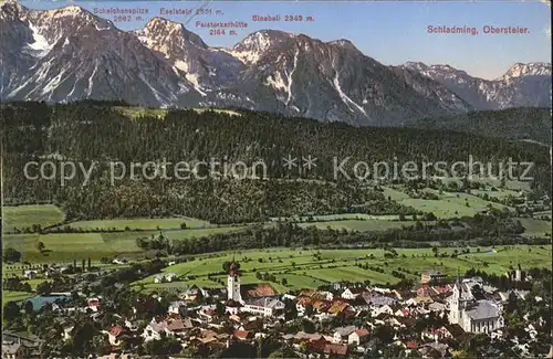 Schladming Obersteiermark Panorama mit Dachsteingebirge Kat. Schladming