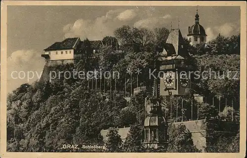 Graz Steiermark Schlossberg mit Uhrturm Kat. Graz