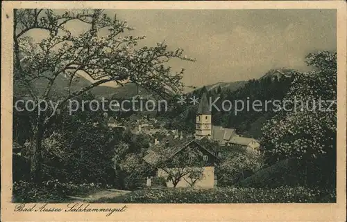 Bad Aussee Steiermark Ortsansicht mit Kirche Baumbluete Salzkammergut Kat. Bad Aussee