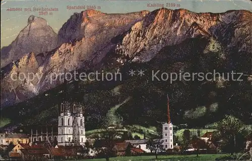 Admont Steiermark Ortsansicht mit Kirche Reichenstein Sparafeld Kaibling Ennstaler Alpen Kat. Admont