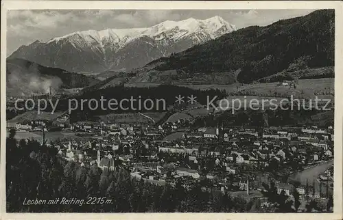 Leoben Panorama gegen Reiting Ennstaler Alpen Kat. Leoben