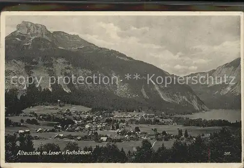 Altaussee Panorama mit Loser Totes Gebirge Blick vom Gasthaus Fuchsbauer Kat. Altaussee