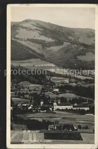 Seckau Panorama mit Abtei Benediktinerkloster Kat. Seckau