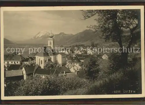 Liezen Steiermark Ortsansicht mit Kirche Alpen Kat. Liezen