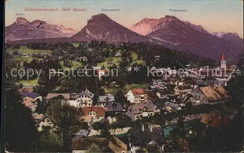 Bad Aussee Steiermark Teilansicht mit Loser Tressenstein Trisselwand Totes Gebirge Kat. Bad Aussee