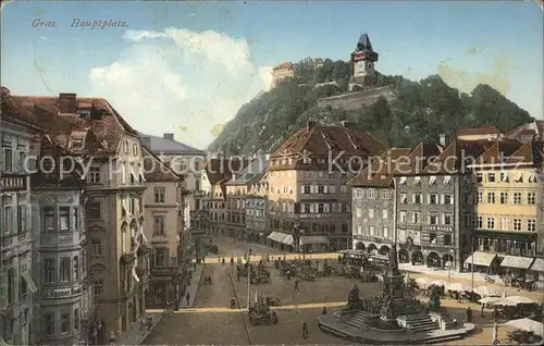 Graz Steiermark Hauptplatz Denkmal Schlossberg Uhrturm Kat. Graz