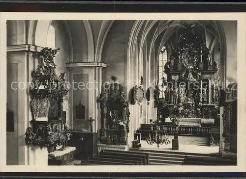 Mariahof Inneres der Kirche Altar Kanzel Kat. Mariahof