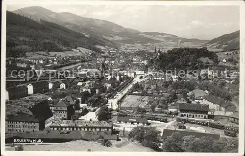 Bruck Mur Steiermark Blick ueber die Stadt Eisenbahn Zug Kat. Bruck an der Mur