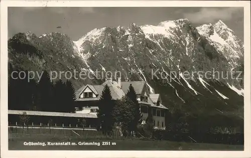 Groebming Steiermark Kuranstalt gegen den Grimming Dachsteingebirge Kat. Groebming