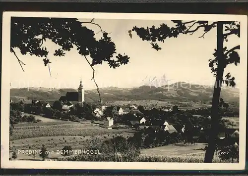 Preding Ortsansicht mit Kirche Demmerkogel Lavanttaler Alpen Kat. Preding