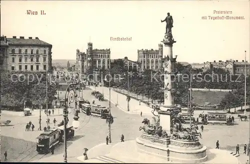 Wien Nordbahnhof Praterstern mit Tegethoff Monument Kat. Wien