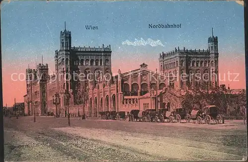 Wien Nordbahnhof Pferde Droschken Kat. Wien