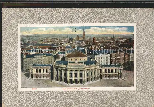 Wien Panorama vom Rathaus mit Hofburgtheater Kat. Wien