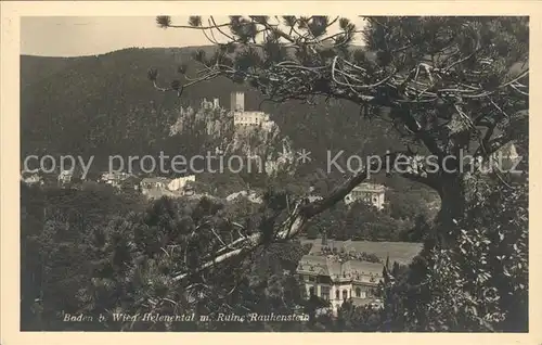 Baden Wien Helenental mit Ruine Rauhenstein Kat. Baden