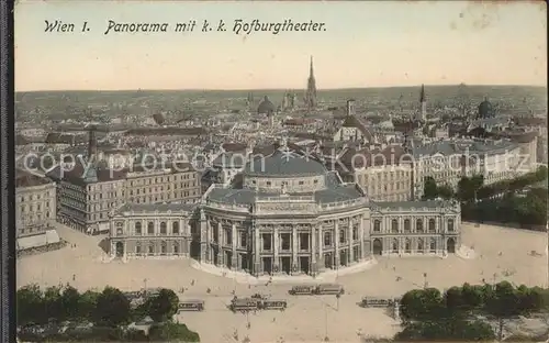 Wien Panorama vom Rathaus mit Hofburgtheater Kat. Wien