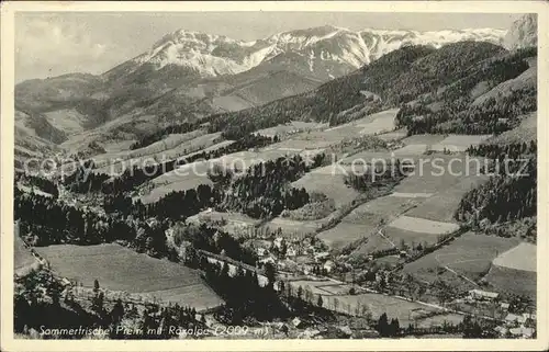 Prein Rax Ortsblick mit Raxalpe Kat. Reichenau an der Rax