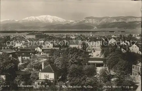 Neustadt Donau Ortsansicht mit Schneeberg und Hohe Wand Kat. Neustadt a.d.Donau