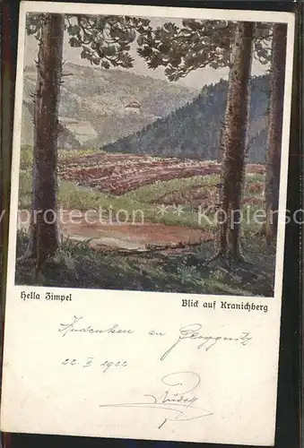 Gloggnitz Niederoesterreich Blick auf Kranichberg Kuenstlerkarte Kat. Gloggnitz